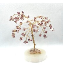 Handmade 5" Gem Tree - Rose & Clear Quartz by Kristine