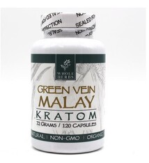 Whole Herbs Kratom Green Malay Capsules 120 capsules