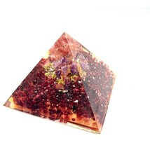 Handmade 4" square base Gem Healing Pyramid - Garnet by Kristine