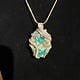 Oval Chrysocolla Pendant (1 3/8" stone) in Sterling w/Sterling Chain