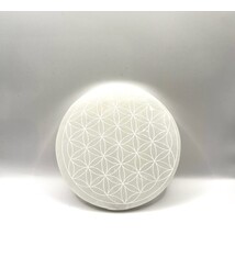 Etched Flower of LIfe on Selenite 5"