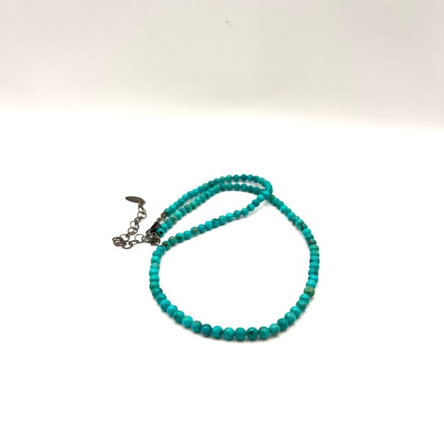 Turquoise small bead 18" necklace/sterling