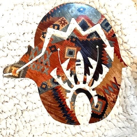 Roundish Southwestern Metal Wall Art - Powder coated Metal