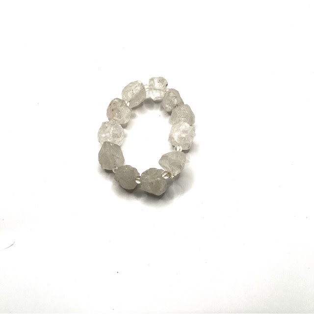 Clear Quartz Bracelet Chunks - elastic