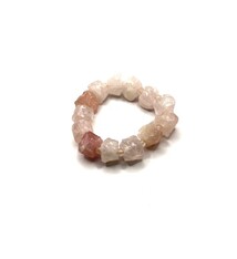 Rose Quartz Chunk Bracelet - Elastic