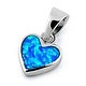 Sterling Silver Tinyl Heart Blue Lab Opal Pendant