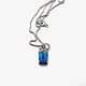 Sterling silver 20" popcorn chain w/blue lab opal & Clear CZ's Sterling Pendant