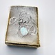 White Lab Opal/CZ pendant on Sterling Chain 20"