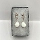 Sterling White Lab Opal Twirl Dangle Pear Earrings