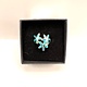 925 Sterling triple plumaria Blue lab opal ring size 5