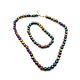Rainbow Hematite or Multi Wrapped Stones Necklace and Bracelet - Natural stone