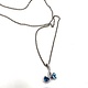 Sterling Pendant w/double blue  tiny CZ hearts