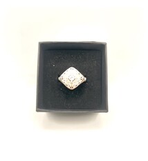 925 Sterling Square Ring w/CZ's size 5, 8