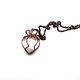 Selenite Heart pendant wrapped in  copper on copper chain