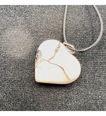 Mookite Heart Pendant on black cord