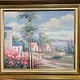 Original Oil Painting Pastel Seaside Scene nicely framed