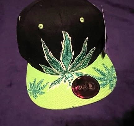 Leaf Cannabis Snapback Cap - Glow in the Dark