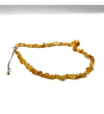 Citrine Chip Choker Necklace  16"
