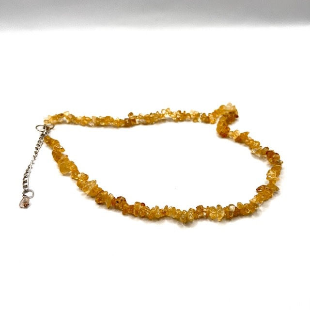 Citrine Chip Choker Necklace  16"