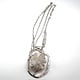 Clear Quartz Cluster w/points on Stainless long chain 1" x 1.25"