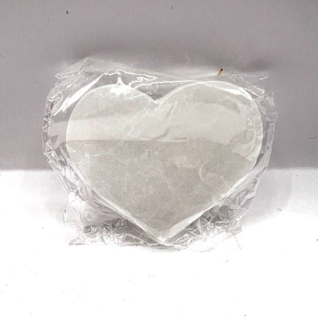 Selenite Heart slab 3"