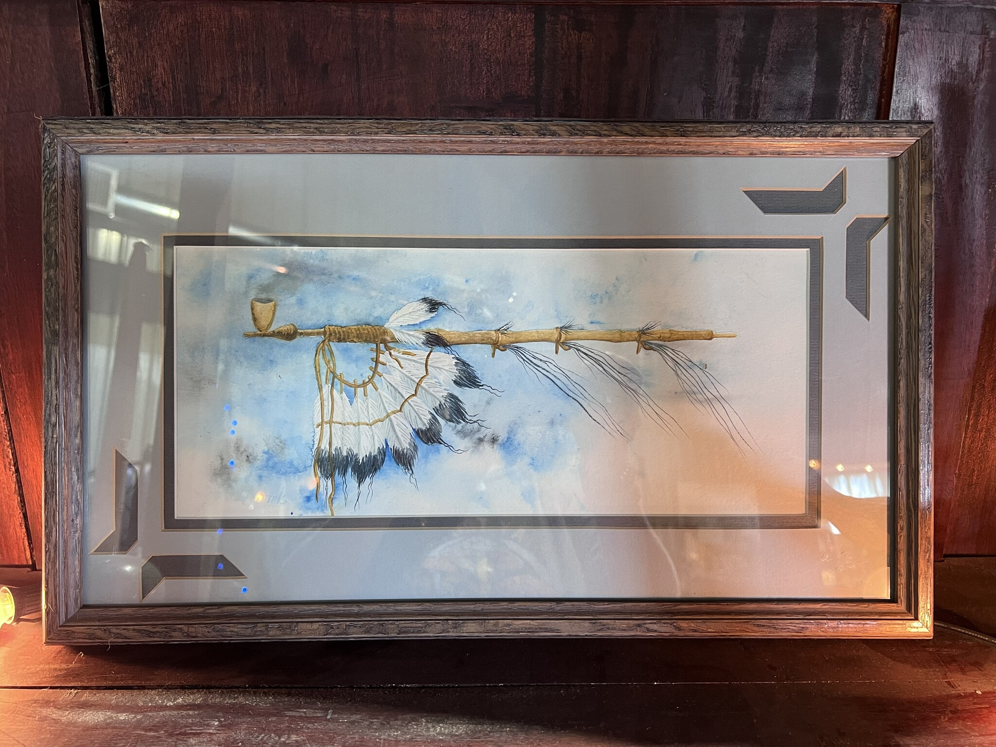 Feather and Stick Framed Picture