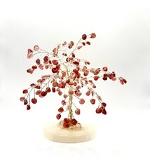 Handmade gem tree Rose or Green Quartz  by Kristine