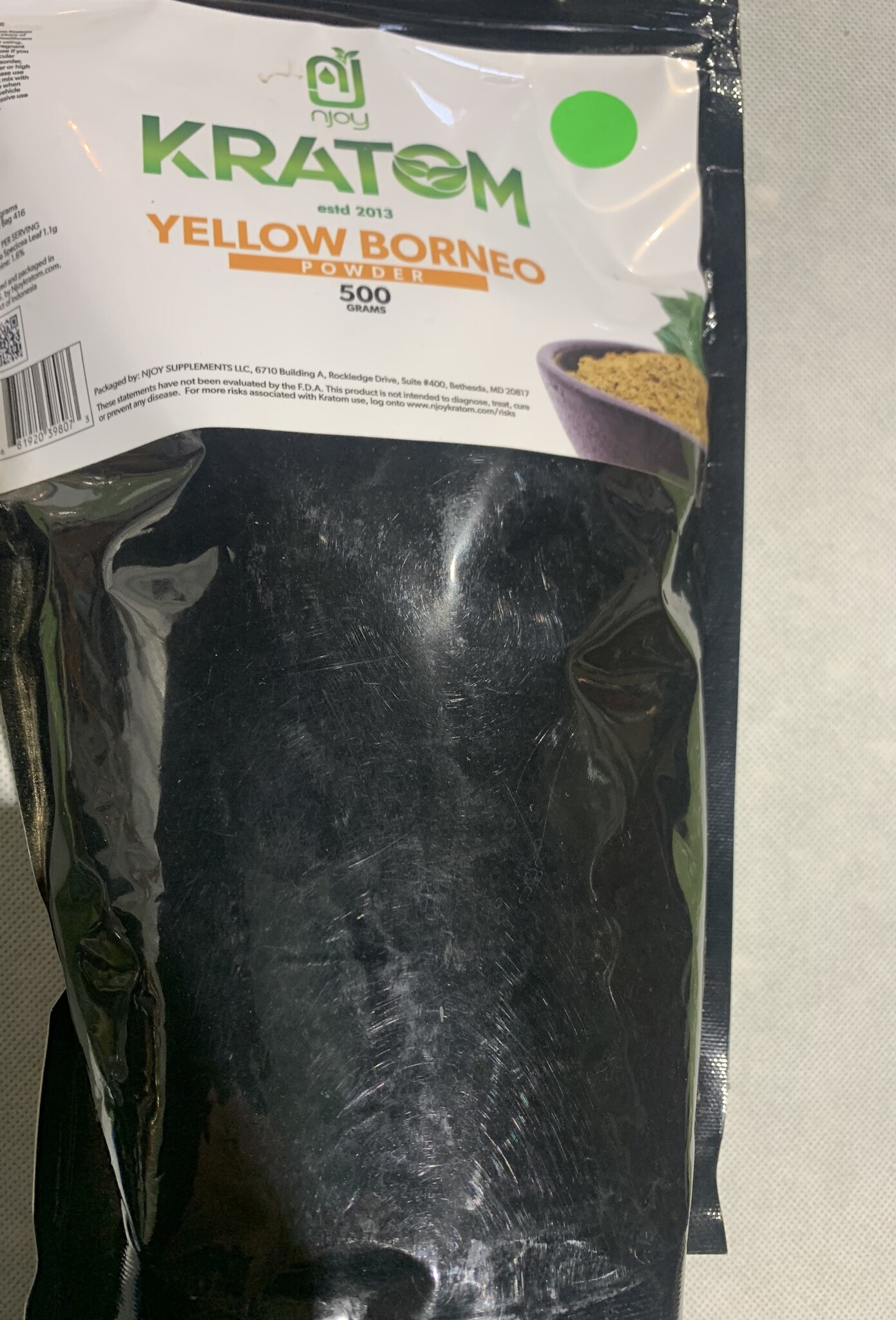 Njoy Kratom Yellow Borneo 500g powder