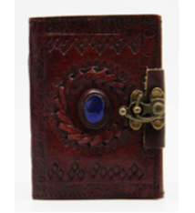 Small Stone Eye Leather Embossed Journal 3.5 X 5 Inches With Metal Lock