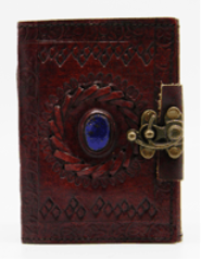 Small Stone Eye Leather Embossed Journal 3.5 X 5 Inches With Metal Lock