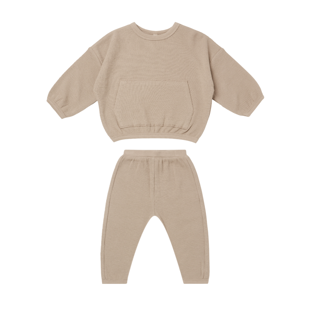 Quincy Mae Waffle Top And Pant Set