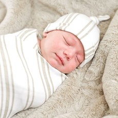 Saranoni Stretchy Swaddle Hat Taupe Stripe