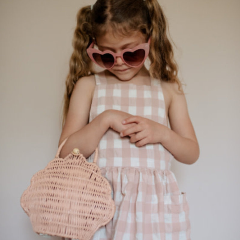 Olli Ella Rattan Shell Bag Rose