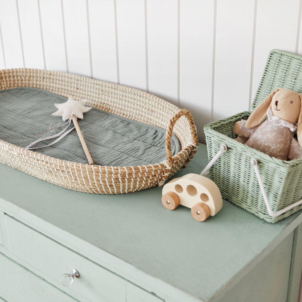 Olli Ella Reva Seagrass Changing Basket