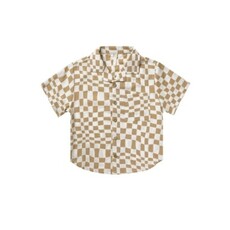 Rylee + Cru Inc. LAPEL COLLAR SHIRT || SAND CHECK