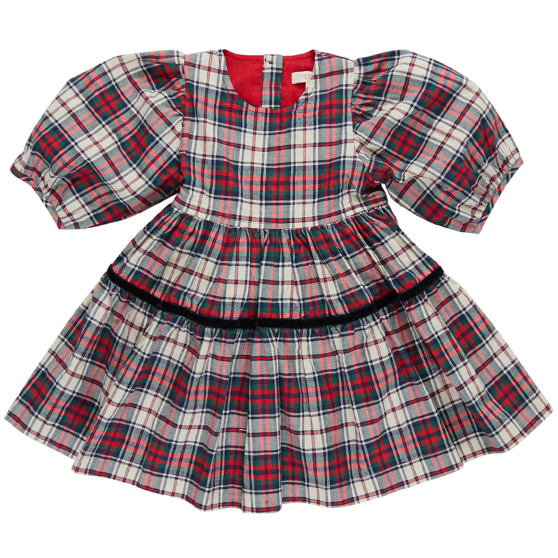 Pink Chicken Girls Maribelle Dress - Holly Tartan Size 4