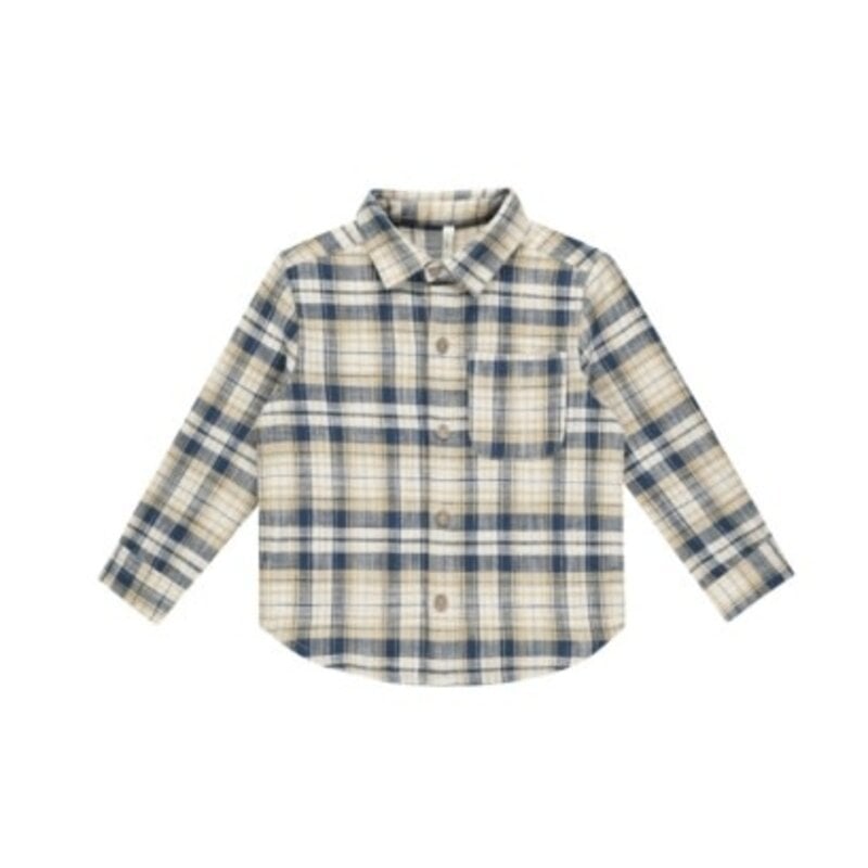 Rylee + Cru Inc. COLLARED LONG SLEEVE SHIRT || INDIGO PLAID