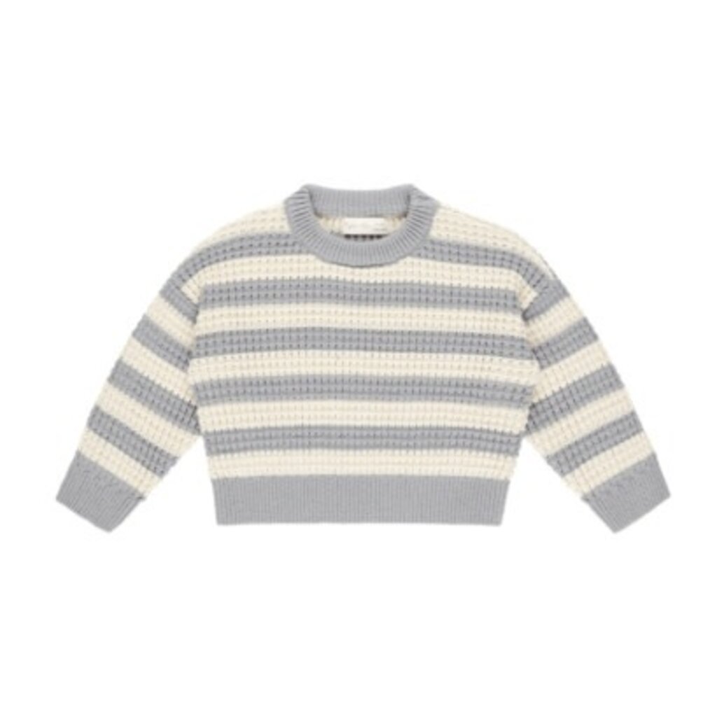 Rylee + Cru Inc. ASPEN SWEATER || DUSTY BLUE STRIPE