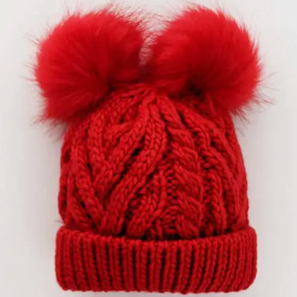 Huggalugs Fluffer Beanie Red 2-6Y