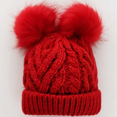 Huggalugs Fluffer Beanie Red 2-6Y