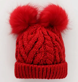 Huggalugs Fluffer Beanie Red 2-6Y