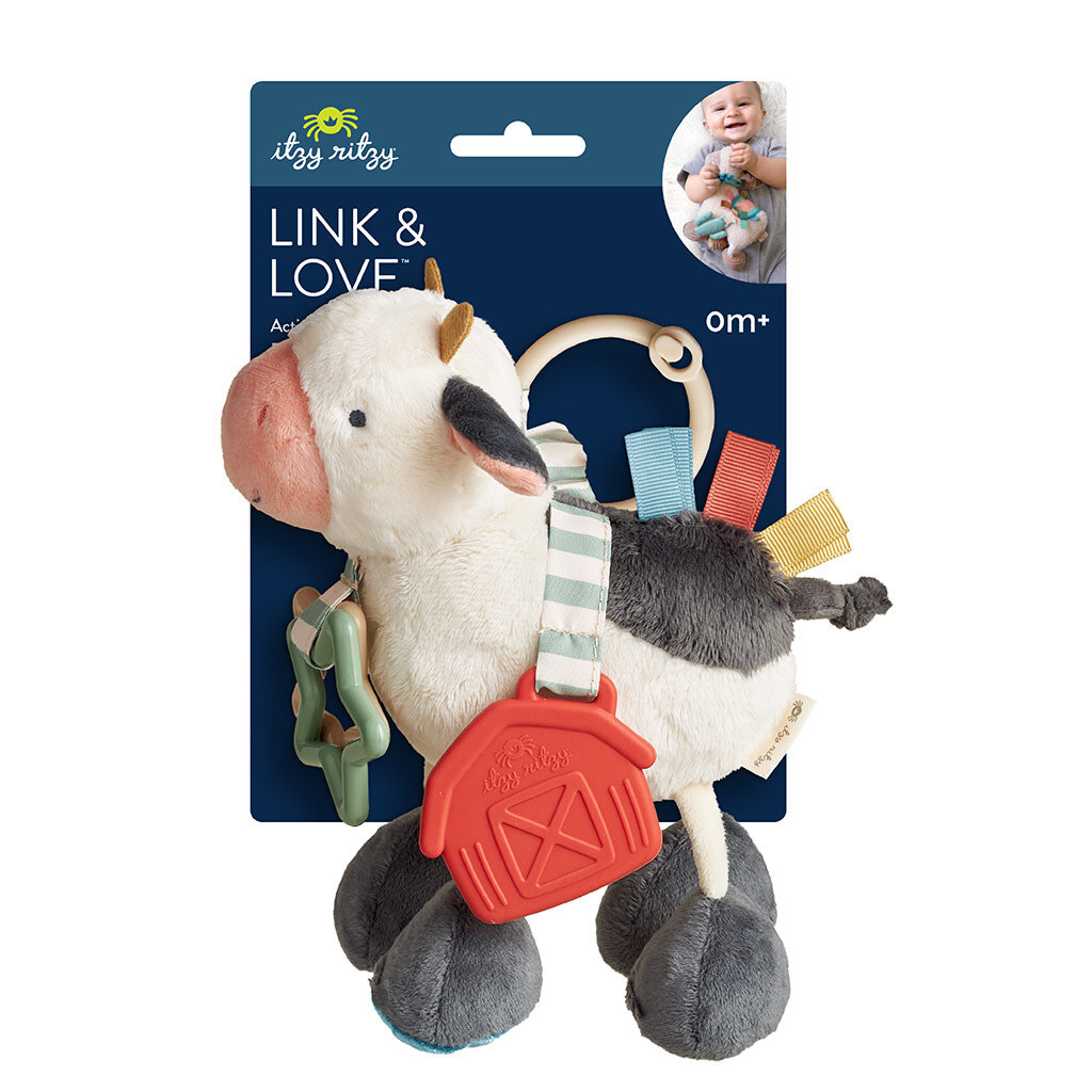 Itzy Ritzy Cow Itzy Friends Link & Love™ Activity Plush