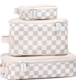 Itzy Ritzy Taupe Checkerboard Pack Like a Boss