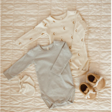 Rylee + Cru Inc. JERSEY BODYSUIT, 2 PACK || MOONS, BLUE MICRO STRIPE