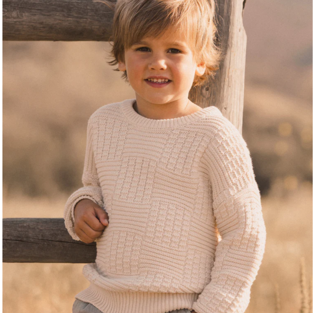 Rylee + Cru Inc. ASPEN SWEATER || NATURAL CHECK