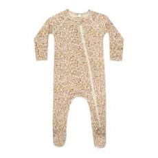 Quincy Mae BAMBOO ZIP FOOTIE || HARVEST FLORAL