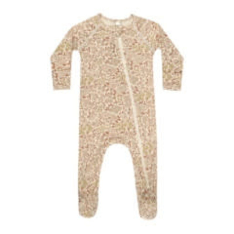 Quincy Mae BAMBOO ZIP FOOTIE || HARVEST FLORAL