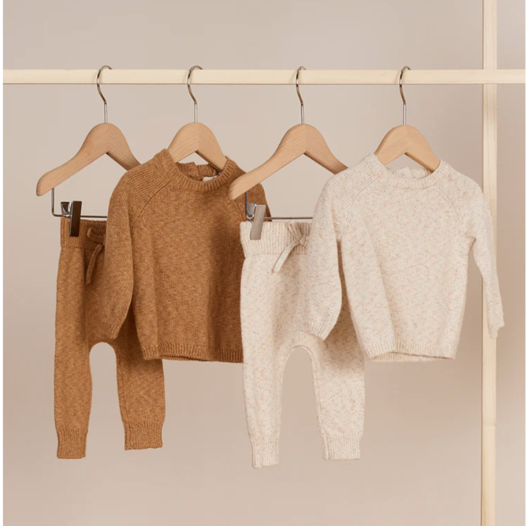 Quincy Mae KNIT PANT || SPECKLED GOLDEN 2-3Y