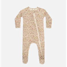 Quincy Mae BAMBOO ZIP FOOTIE || HARVEST FLORAL