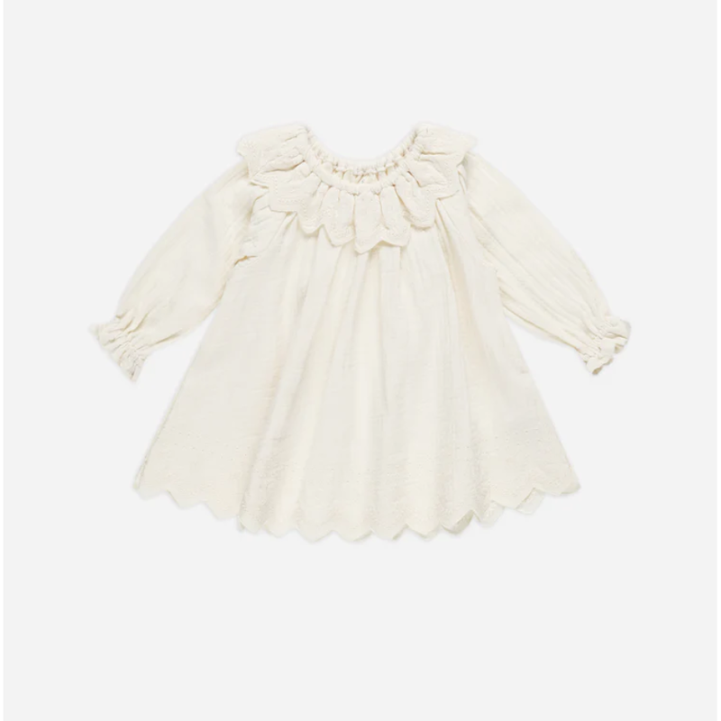 Quincy Mae LONG SLEEVE ISLA DRESS || IVORY